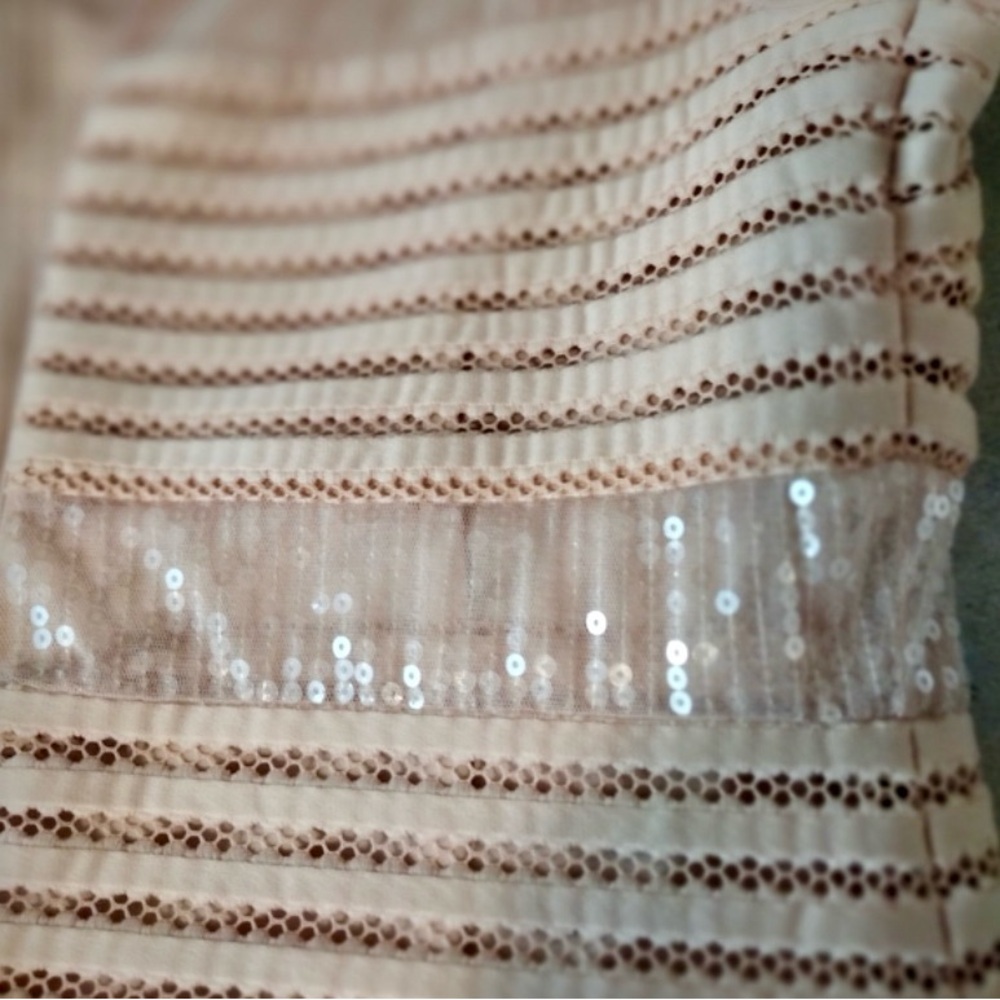 🩷 Brand New Sangria Cream Shell dress with Cream Sequins and mesh top size 4 - Picture 6 of 8